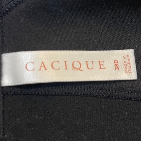 Cacique Lightly Lined No-Wire Black Bra 38D - Picture 4 of 6
